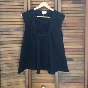 Black sleeveless top
